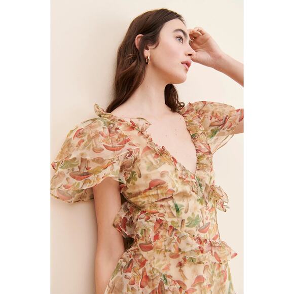 Selkie 2X The Elfin mushroom Ruffle Maxi Dress - Picture 10 of 10